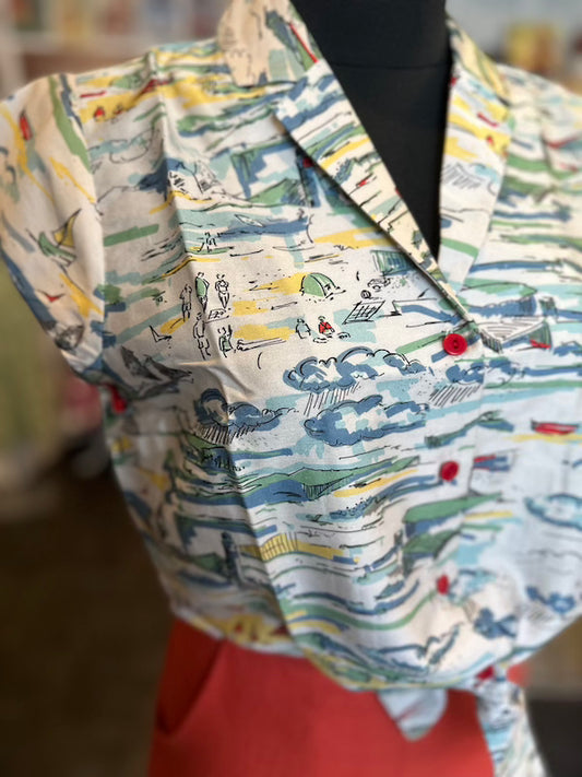 Blouse Peggy - ivory lighthouse top - Dotty&Dan