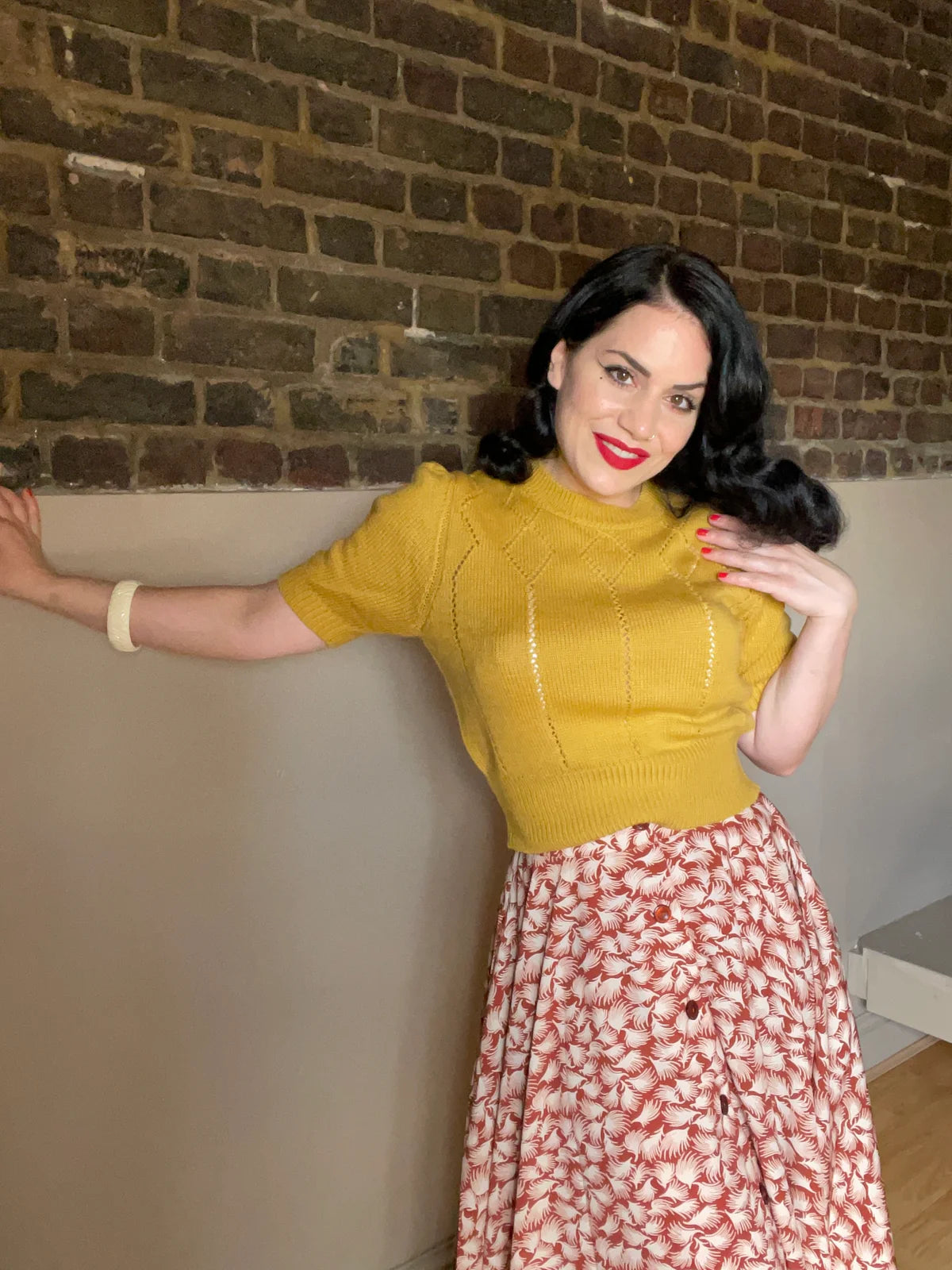 klassischer Vintage Pullover „Frances“ - grün - Dotty&Dan