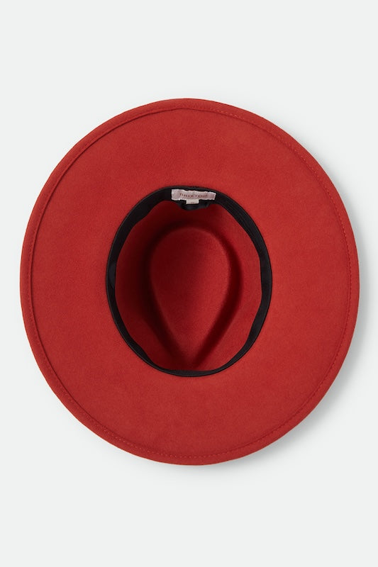 Innenansicht des roten Brixton Juniper Packable Wollfilzhuts