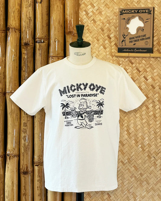 Vintage T-Shirt Herren creme Micky Oye Lost in Paradise