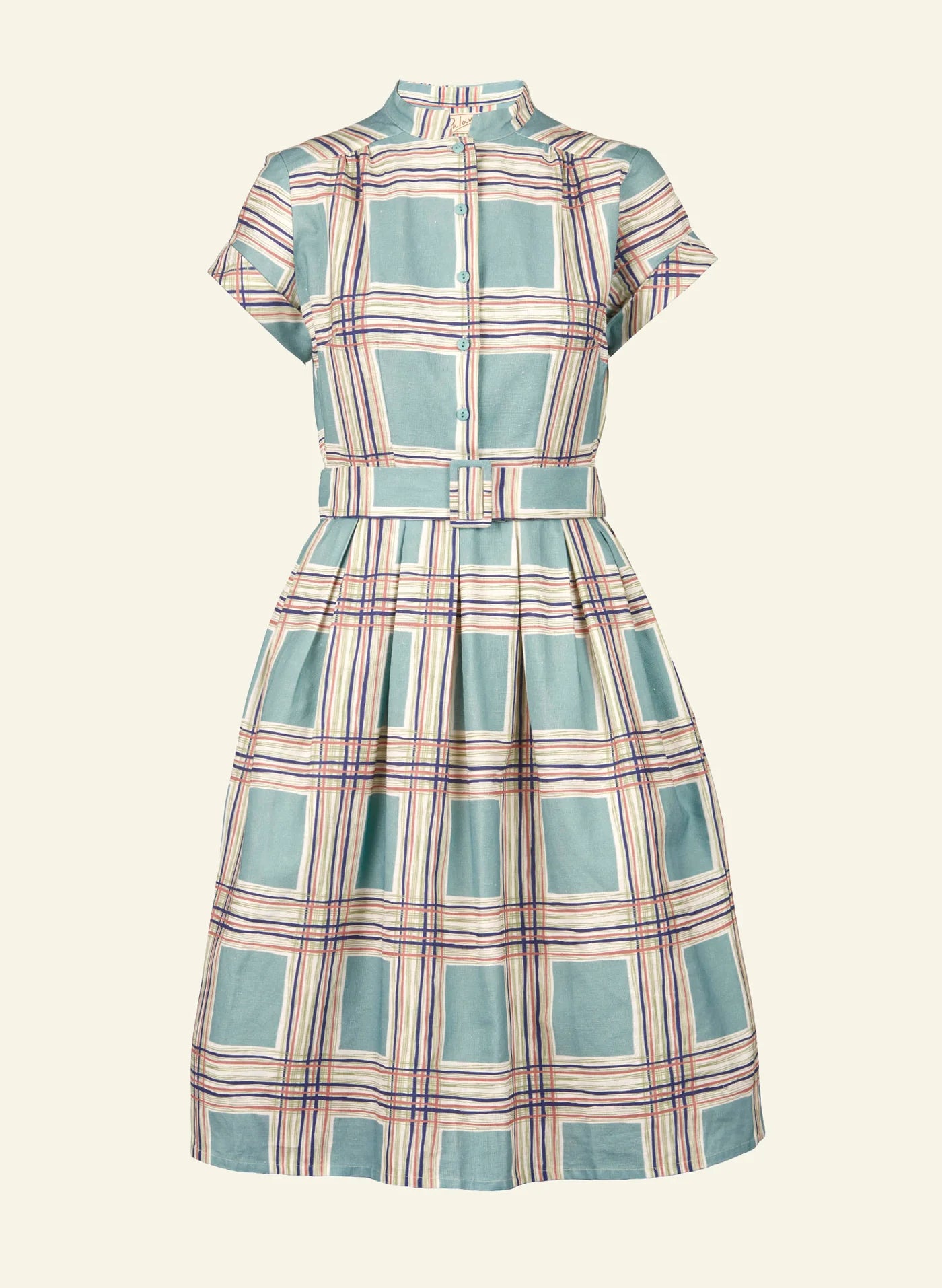 Louise Dress - teal checks - Dotty&Dan