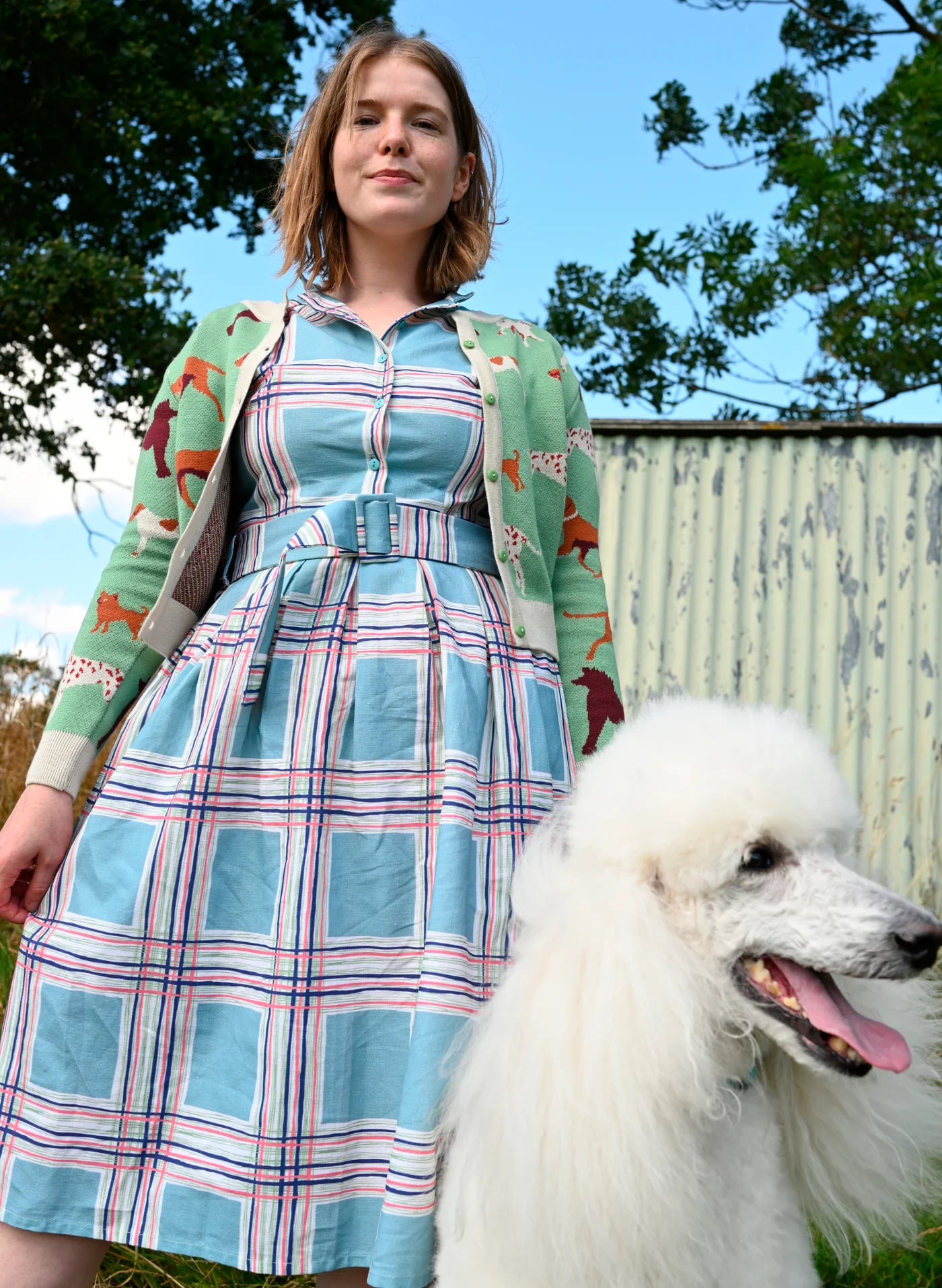 Louise Dress - teal checks - Dotty&Dan