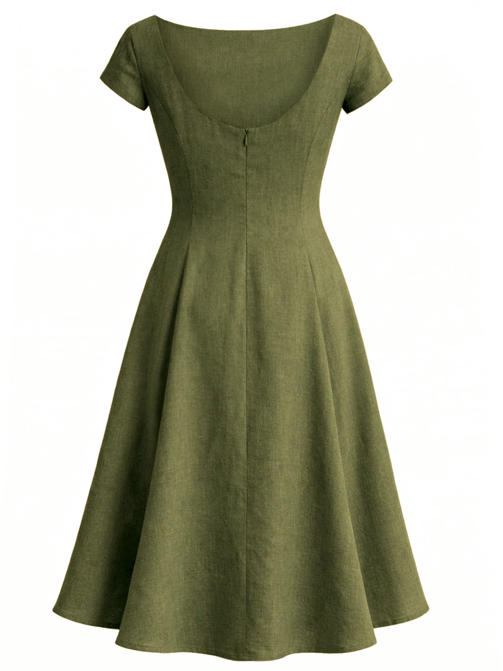 femkit Kleid Merle oliv Vintage Midi Kleid