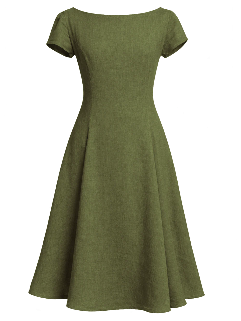 femkit Kleid Merle oliv Vintage Midi Kleid