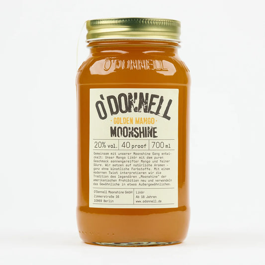 O’Donnell Moonshine Golden Mango – fruchtiger Likör im Mason Jar mit exotischem Mangogeschmack