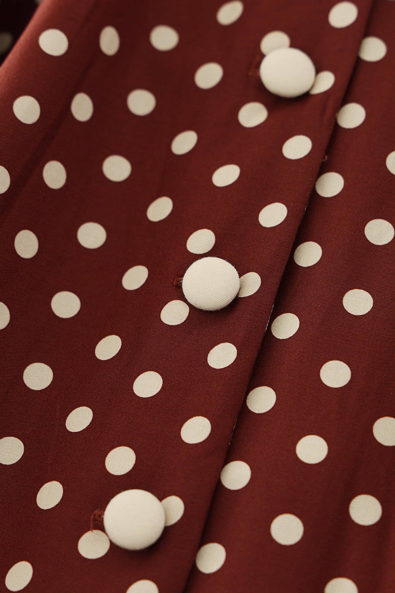 Mollie 50er Jahre Hemdkleid braun mit Polka Dots