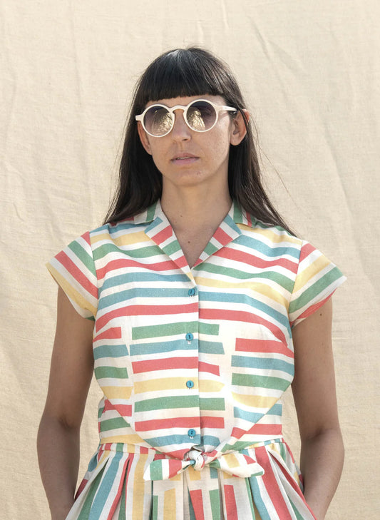 Blouse Peggy - multi beach stripe - Dotty&Dan