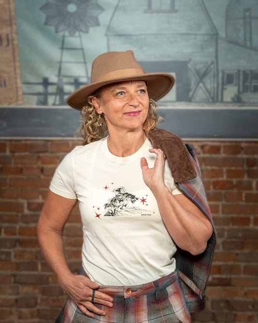 Brixton Mid Century Ranch Damen T-Shirt Whitecap mit Vintage Western Print