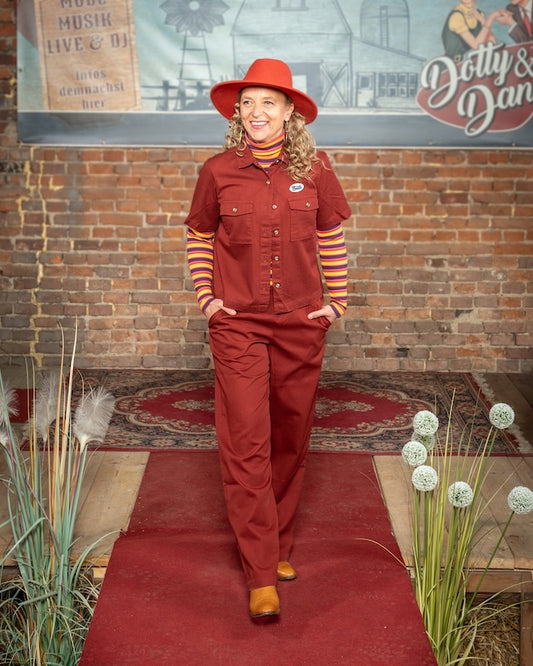 Brixton Mechanics Damenhemd Dark Brick im Vintage Workwear Look