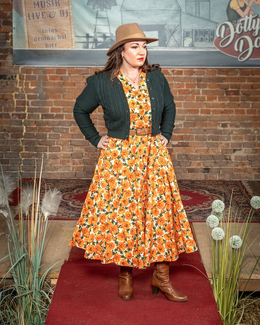 Dolly & Dotty Mollie 50er Jahre Hemdkleid mit Mohnblumen