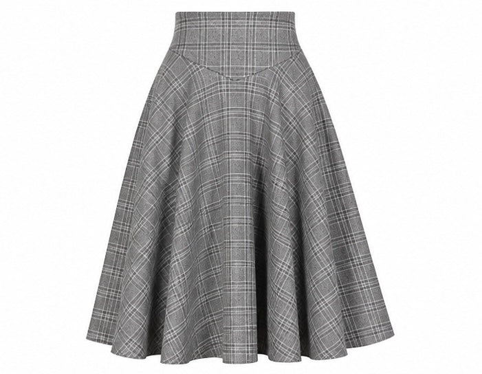 Femkit Berlin Nathalie Skirt Anthra karierter High Waist Midirock