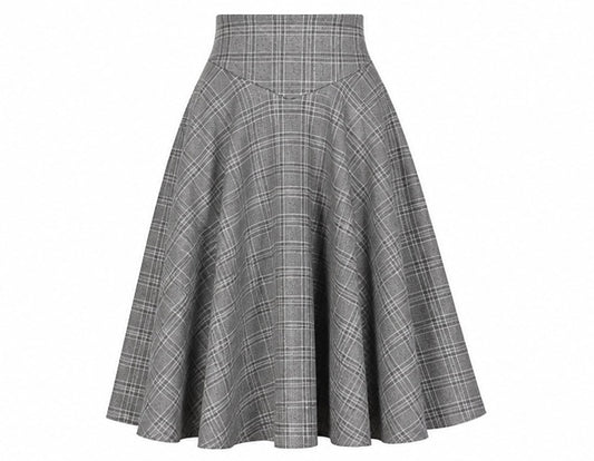 Femkit Berlin Nathalie Skirt Anthra karierter High Waist Midirock