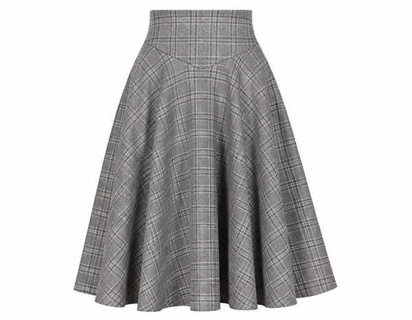 Femkit Berlin Nathalie Skirt Anthra karierter High Waist Midirock