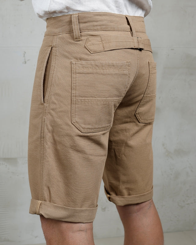 Beige Workwear Shorts Herren aus Baumwoll Canvas