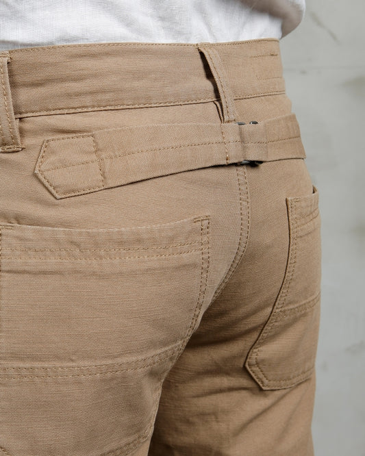 Vintage Arbeitsshorts Herren Rückansicht Beige