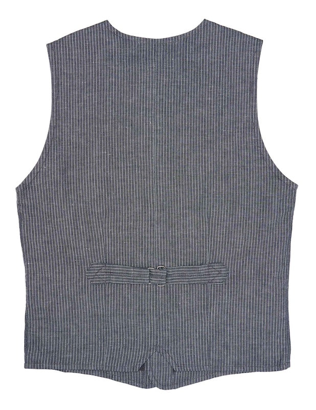 1905 Hauler Vest - grey striped linen