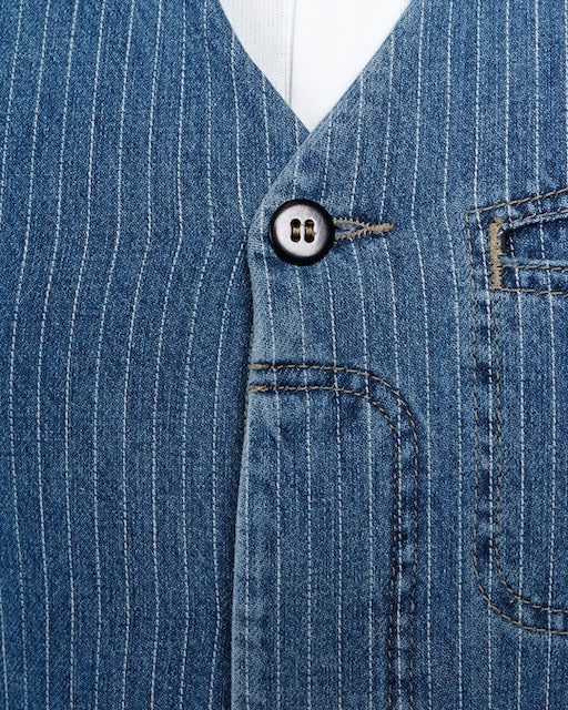 Pike Brothers Workwear Weste aus Wabash Denim gestreift