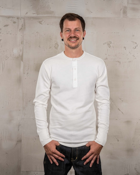 1954 Utility Shirt Long Sleeve Ecru – Herren Workwear Shirt aus Baumwolle mit Knopfleiste