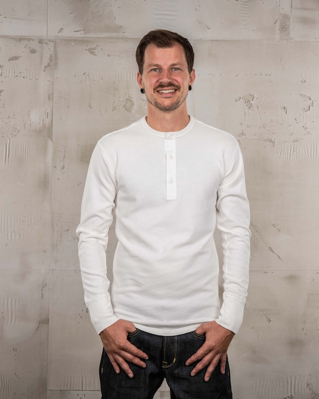 1954 Utility Shirt Long Sleeve Ecru – Herren Workwear Shirt aus Baumwolle mit Knopfleiste