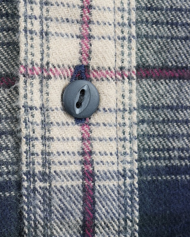 Detailaufnahme  blau beigen Baumwollflanells Pike Brothers Hemd 