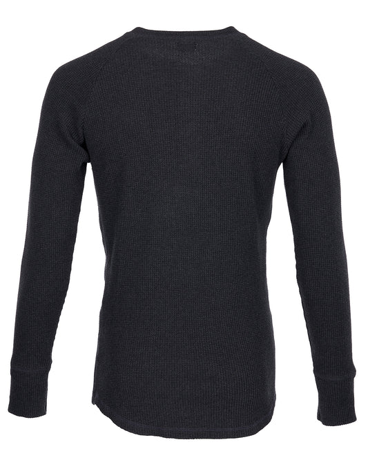 Vintage Henley Shirt grau mit Knopfleiste Pike Brothers Waffle Knit