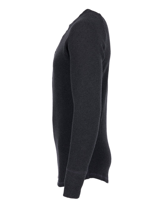 Waffelstrick Shirt Herren grau Pike Brothers 1936 Henley Baumwolle