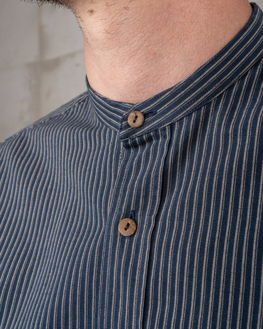 Stehkragenhemd Herren 1920er Stil Lowell Blue