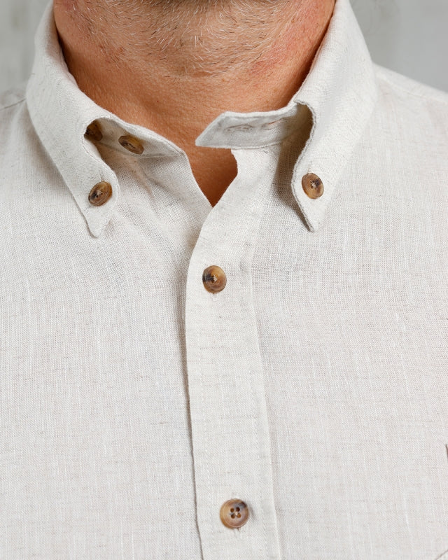 Herrenhemd aus Hanf Baumwolle Button Down