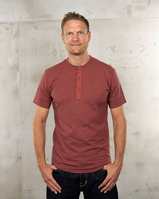 Pike Brothers 1927 Henley Shirt rot Herren Kurzarm Vintage Vorderansicht