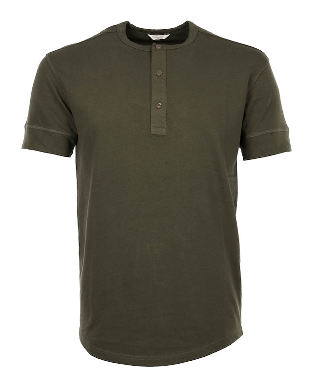 1927 Henley Shirt short sleeve -mojave green