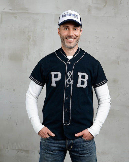 Vintage Baseball Shirt Herren navy Pike Brothers 1938