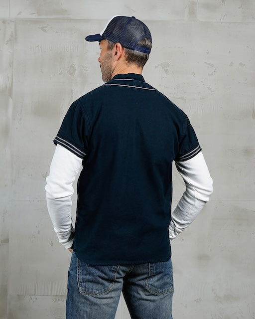 Vintage Baseball Shirt Herren Rückenansicht navy