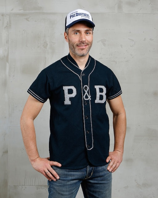 1938 Vintage Baseball Shirt Herren navy von Pike Brothers 