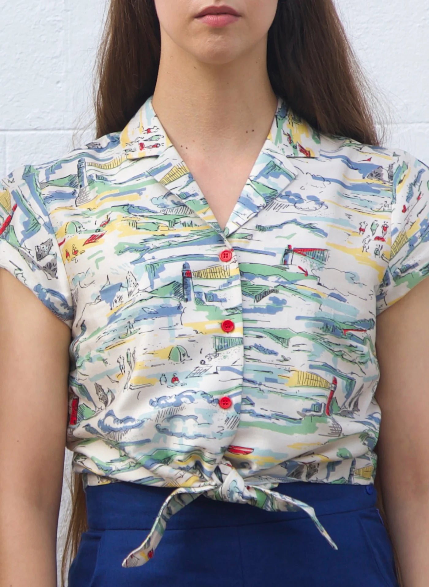 Blouse Peggy - ivory lighthouse top - Dotty&Dan