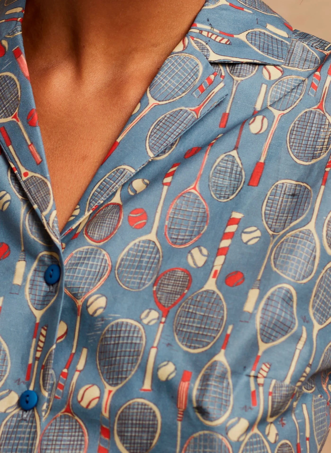 Blouse Peggy -blue tennis - Dotty&Dan