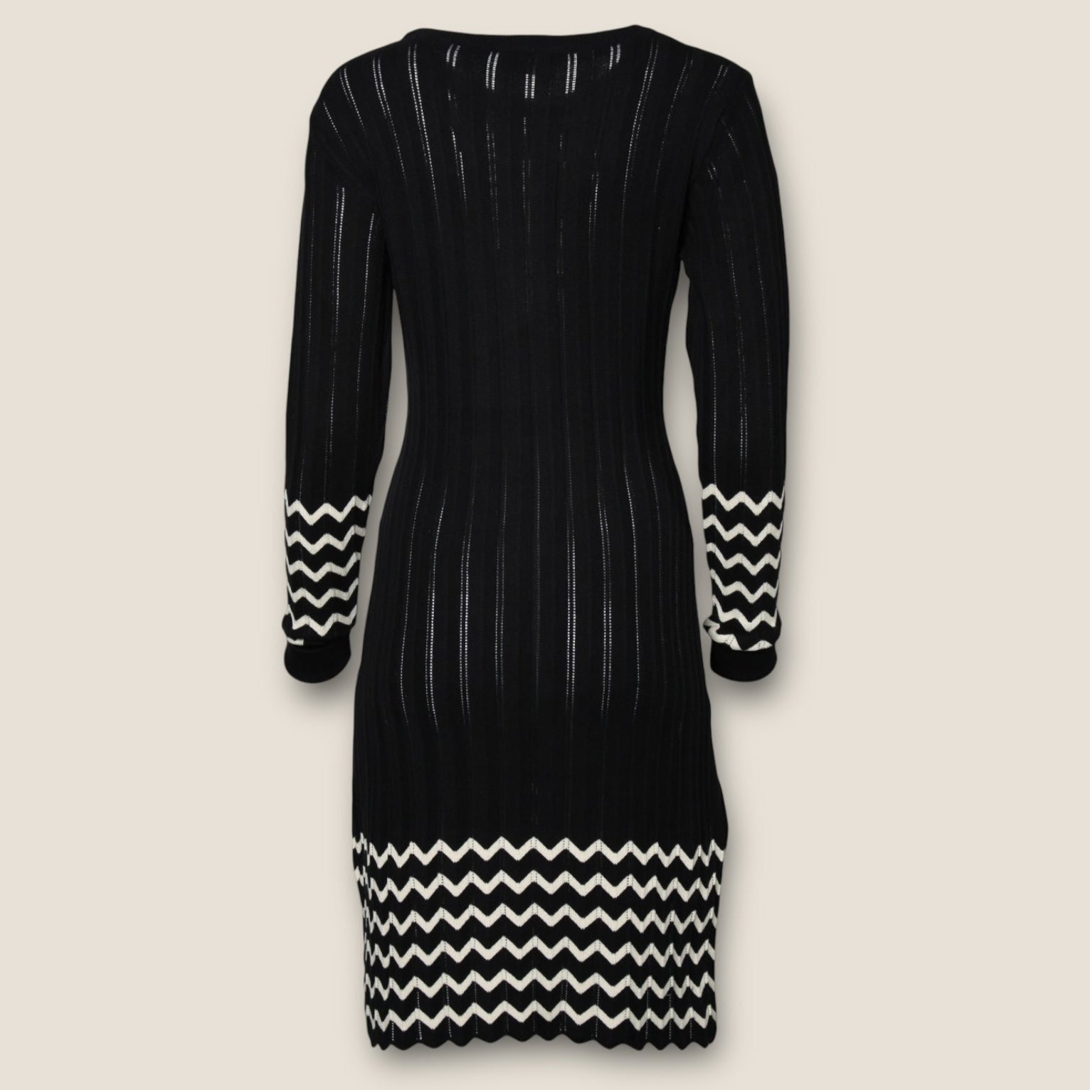 Circus Clothing Damen Strickkleid black ivory Baumwolle