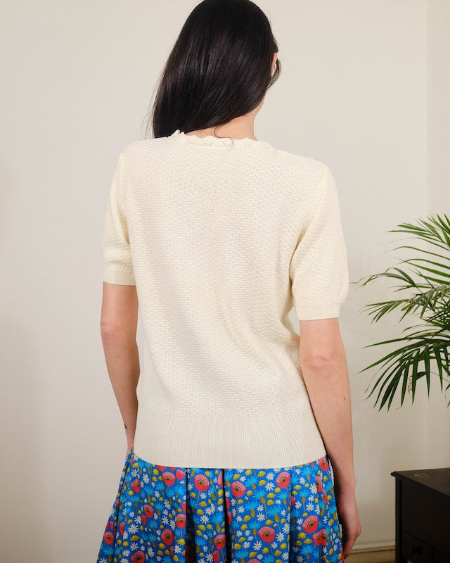 Strickpulli Scallop Pristine - creme - Dotty&Dan
