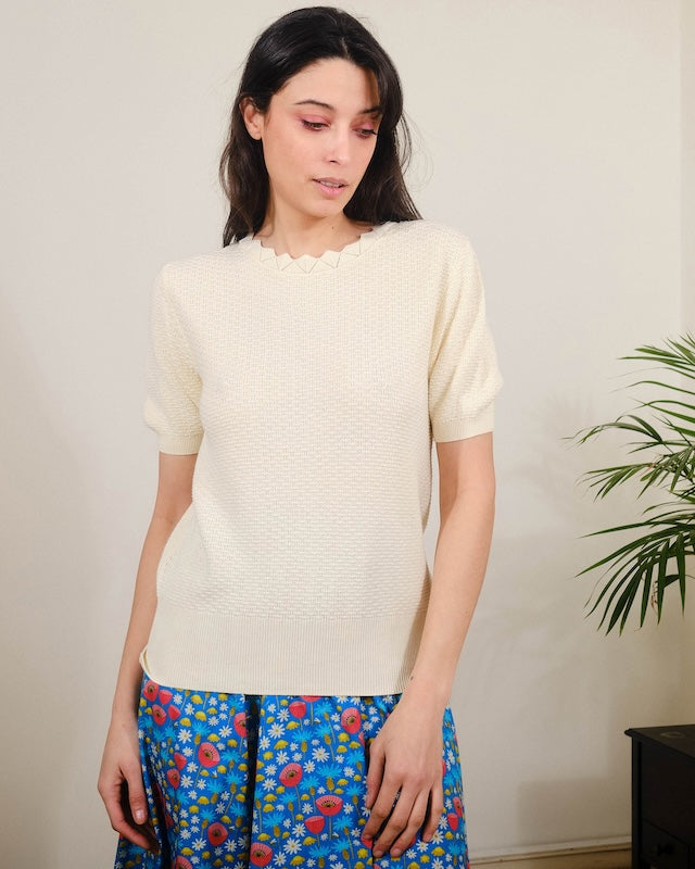 Strickpulli Scallop Pristine - creme - Dotty&Dan