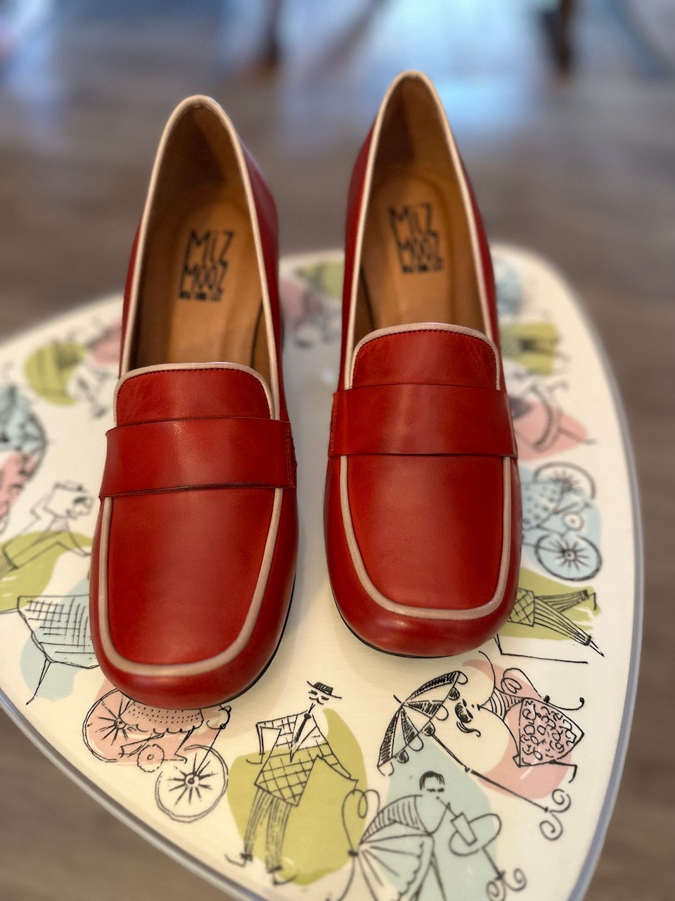 Siana Loafer Style Pumps - red