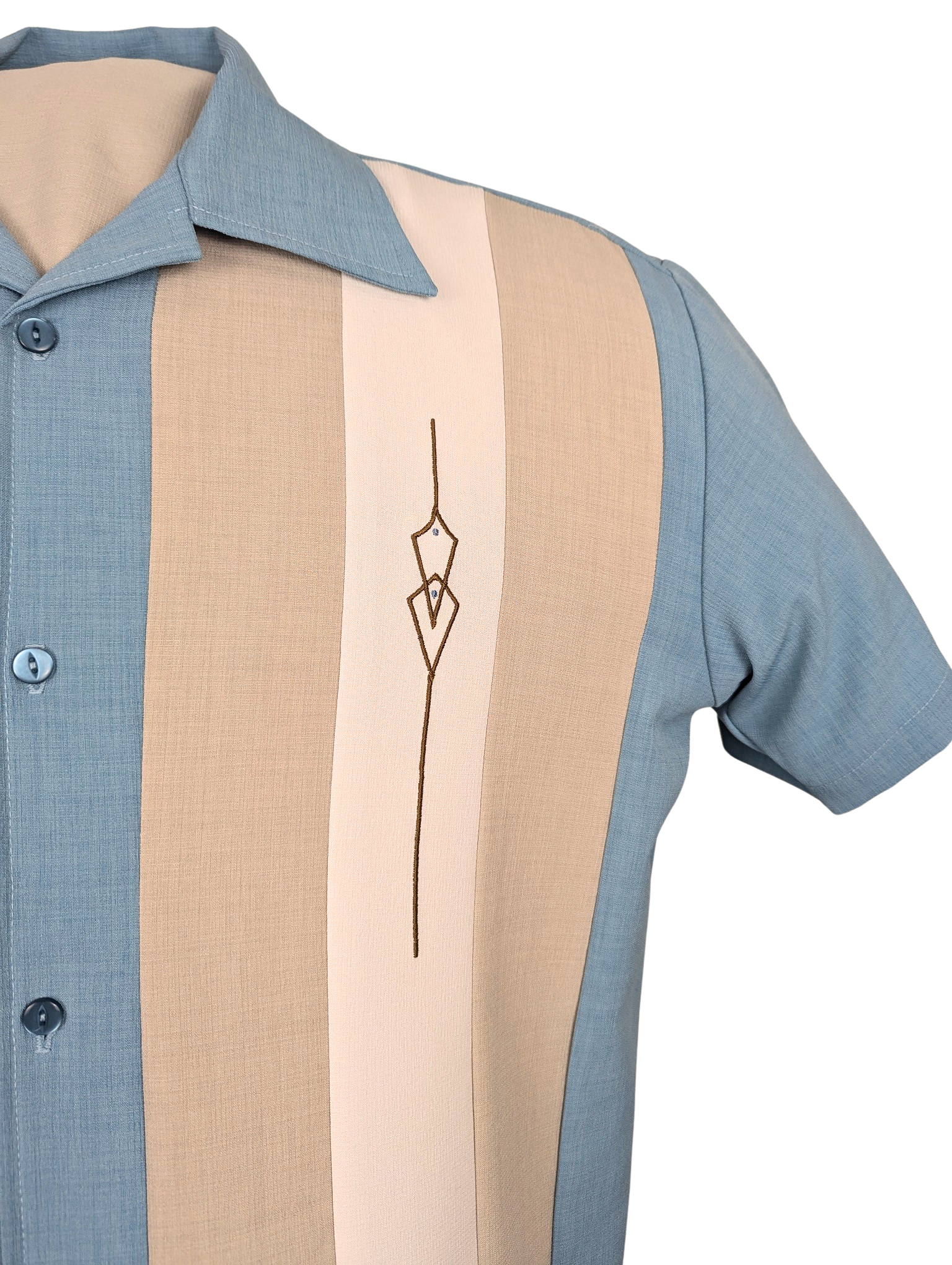 Vintage Bowlinghemd USA Herren mit grafischer Stickerei