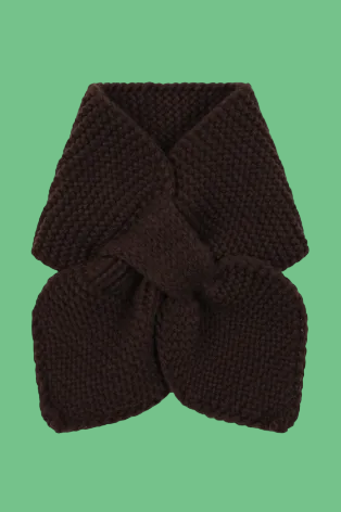 Gestrickter Steckschal braun im Vintage Stil – Damen Retro Mode