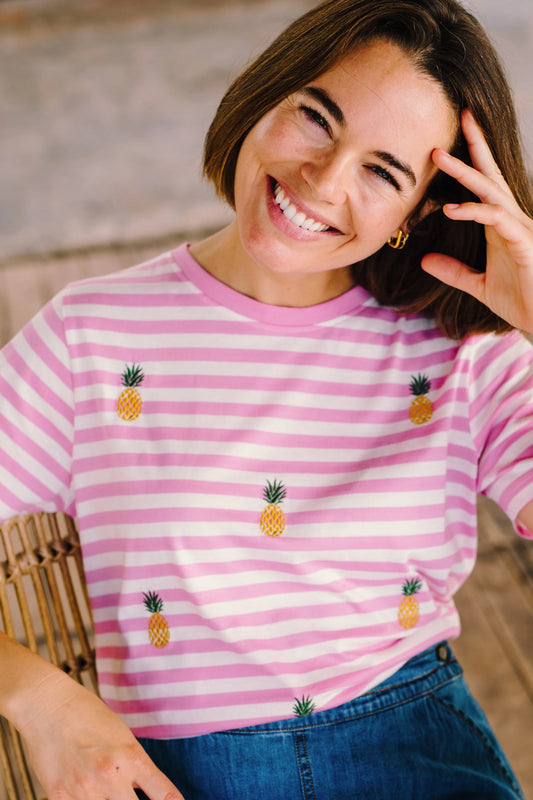 T-Shirt Maggie Pineapple - offwhite/pink - Dotty&Dan
