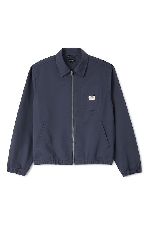Brixton Trademark Garage Zip Herrenjacke Washed Navy – Vorderansicht