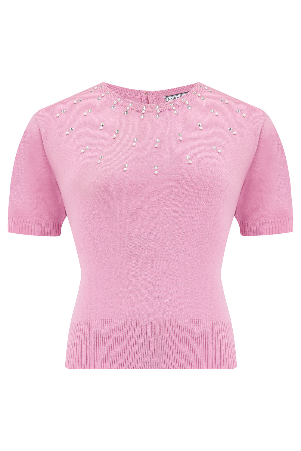 klassischer Vintage Pullover „Tallulah“ Diamonds and Pearls - pink