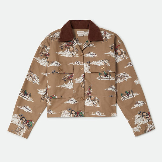 Brixton Utopia Damen-Overshirt mit Mid Century Cowboy Print – Vorderansicht