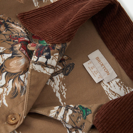 Detail des Mid Century Cowboy Prints am Brixton Utopia Overshirt