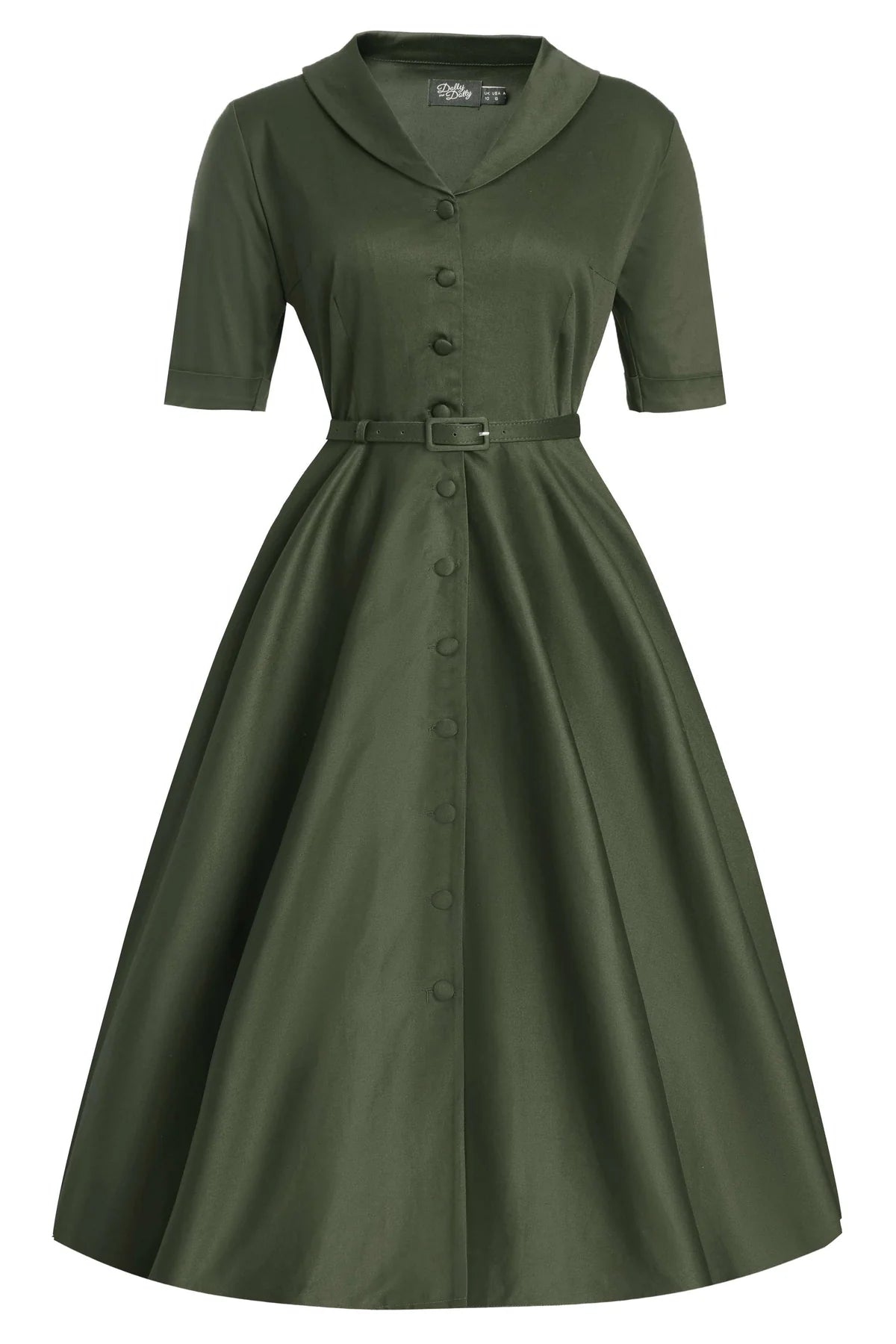 Mollie Kleid aus grünenem Baumwollstoff