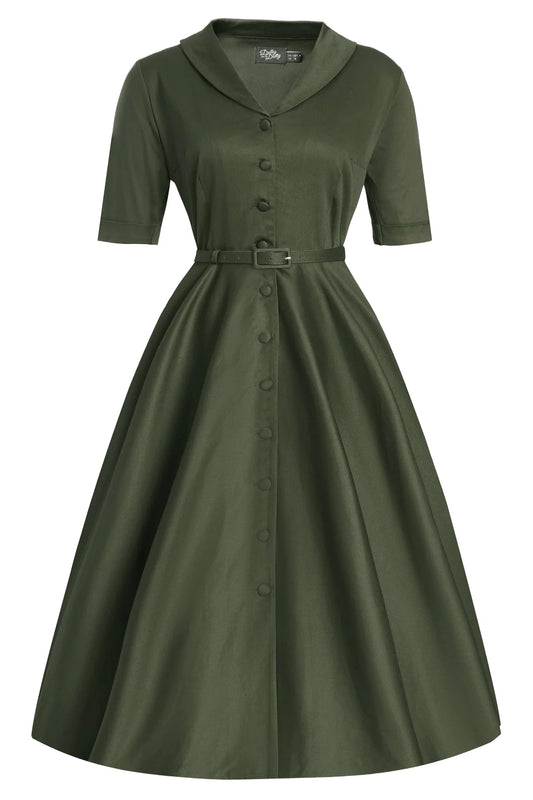 Mollie Kleid aus grünenem Baumwollstoff