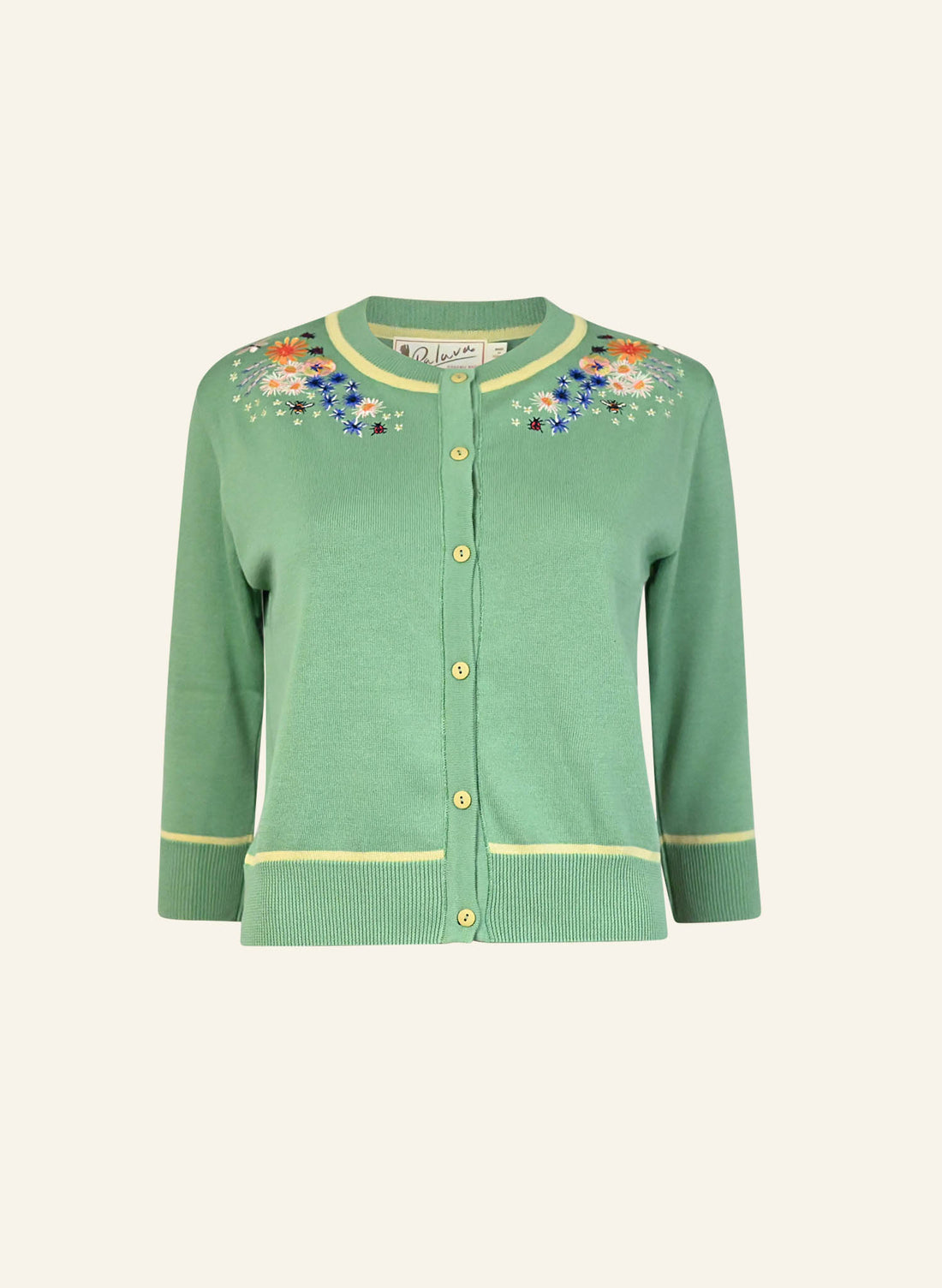 Vera Cardigan - green edible flowers - Dotty&Dan
