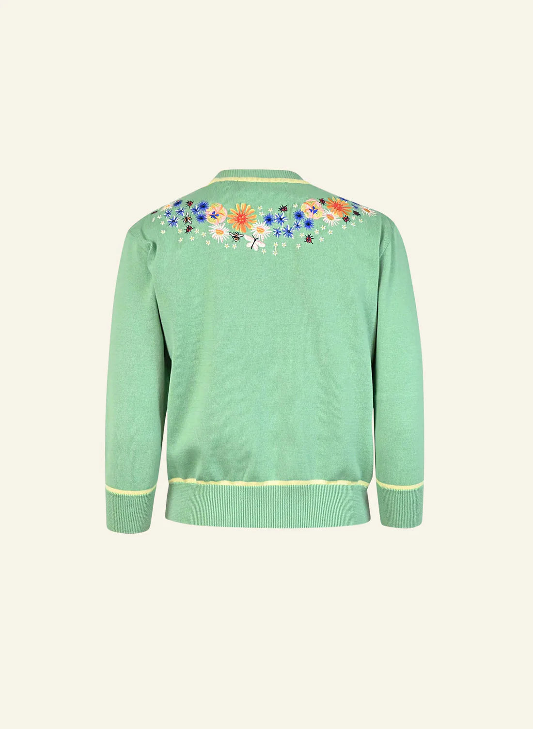 Vera Cardigan - green edible flowers - Dotty&Dan